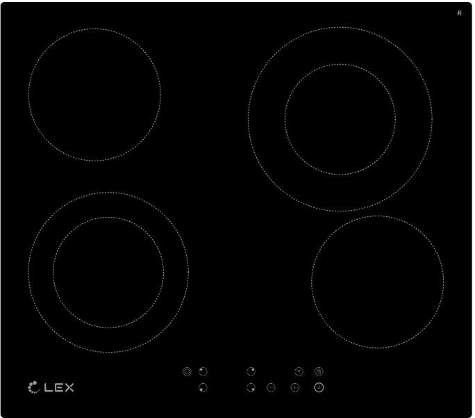 LEX EVH 642-1 BL стеклокерамическая поверхность