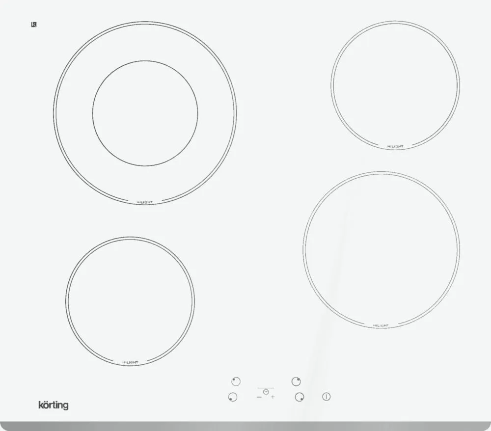 Korting HK 62001 BW стеклокерамическая поверхность