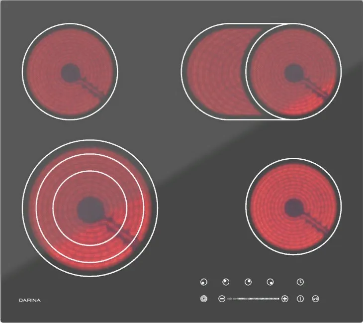 Дарина 4P E 329  B стеклокерамическая поверхность